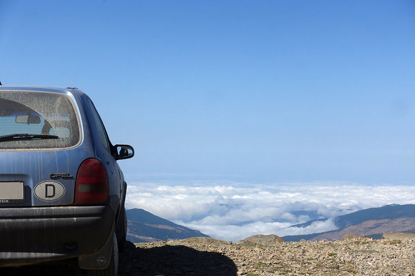 auf 2.970m Blick auf das Kaspische Meer