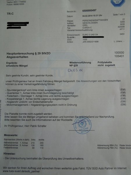 TÜV-Bericht