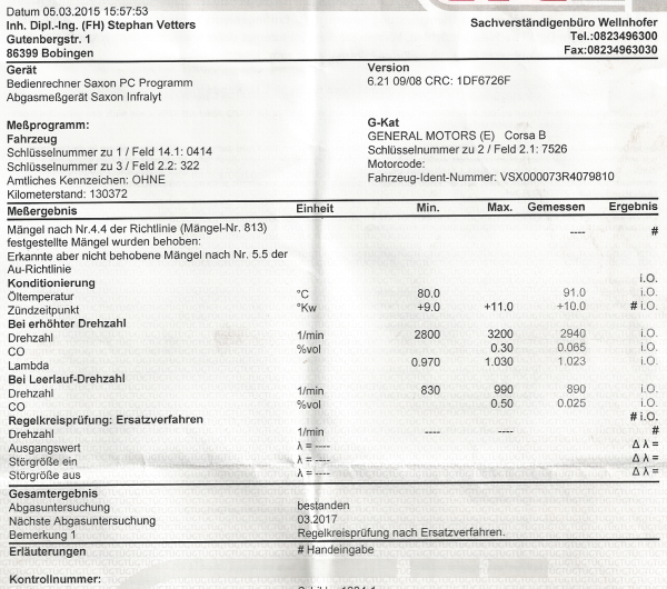 erste Messung vom 05.03.