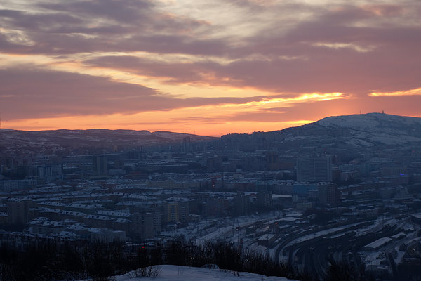 Murmansk: und 10min später ist die Sonne auch schon wieder weg.