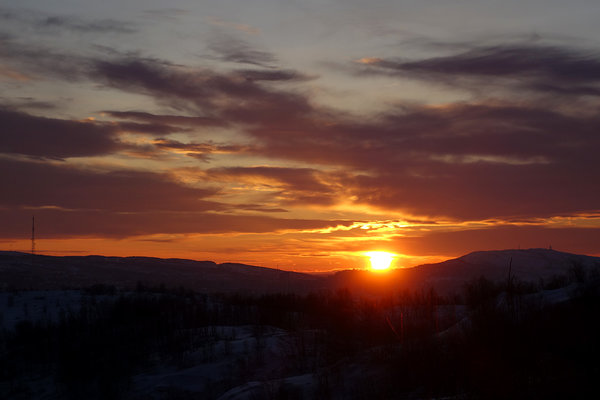 Murmansk: 12.32 Uhr, einer der ersten Tage mit Sonne nach der Polarnacht.