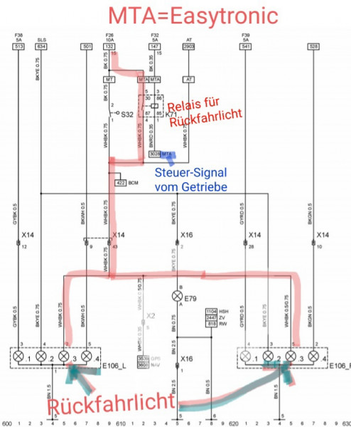 Schaltplan Rückfahrlicht