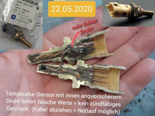 Motor-Temperatursensor zerlegt